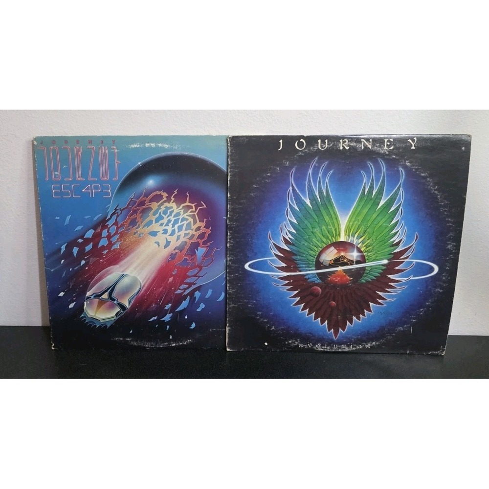2pc Journey Escape Evolution Rock Record Original Vinyl Album LP 80s EUC